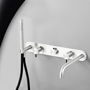 Смеситель для ванны глянцевая сталь с черной ручкой Toki Radomonte TKI52LCIL22