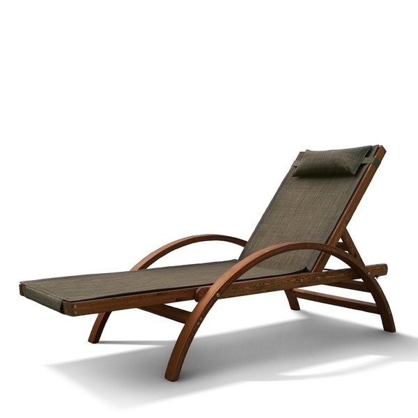 Шезлонг-лежак с круглыми подлокотниками "Мальта" Olive AFINA  130449 Коричневый  - Вид №1