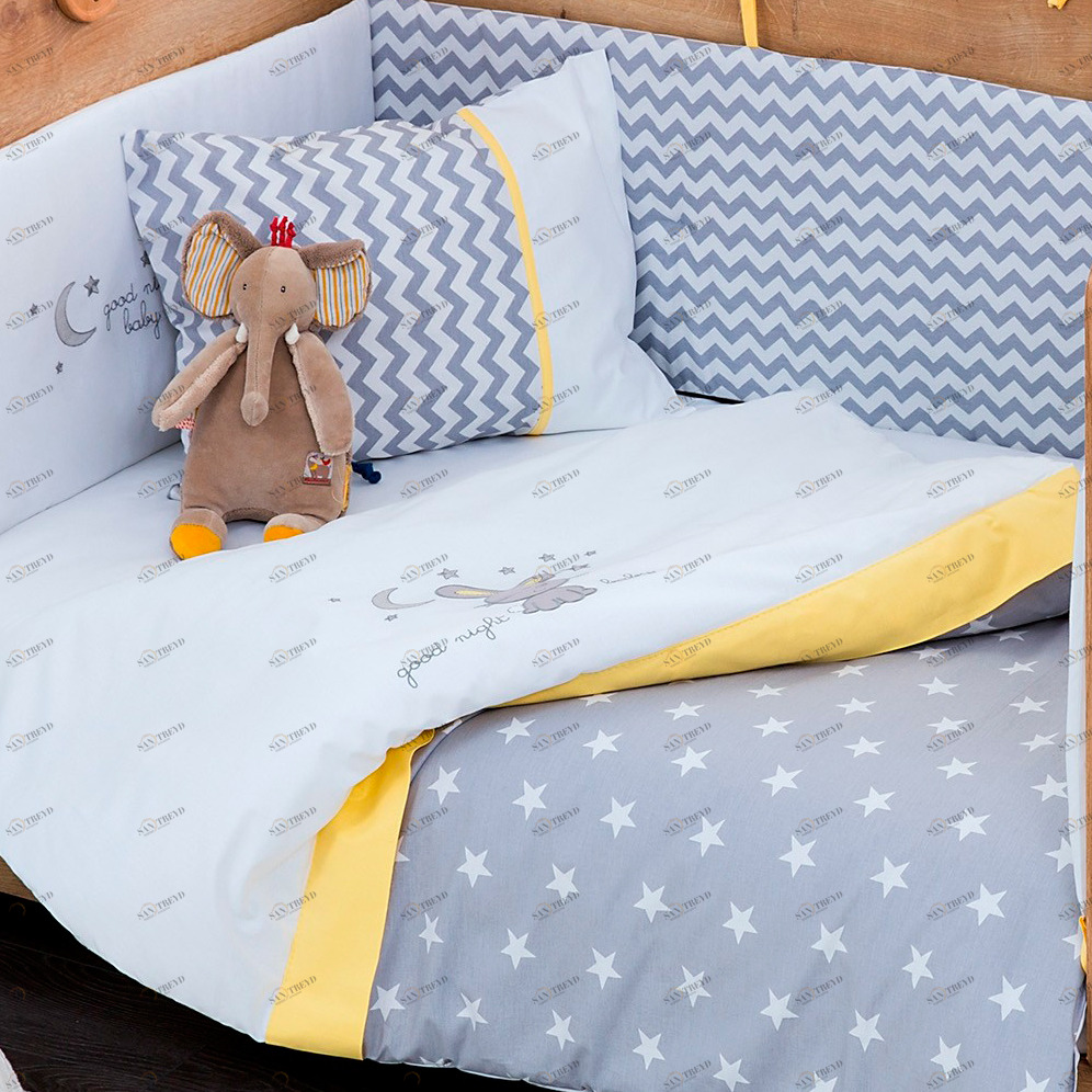 Комплект детского постельного белья для кроватки 70х110 см серый Happy Nights CILEK  00-3832511 Серый Santreyd 