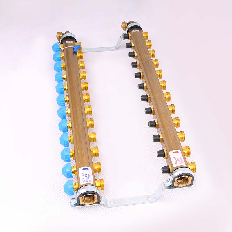 Коллекторная группа HKV с регулировочными и термостатическими вентилями WATTS Ind 1"x3/4"ЕК 12 выходов 10004192 - Вид №2