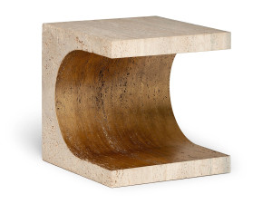 Высокий квадратный журнальный столик из натурального камня