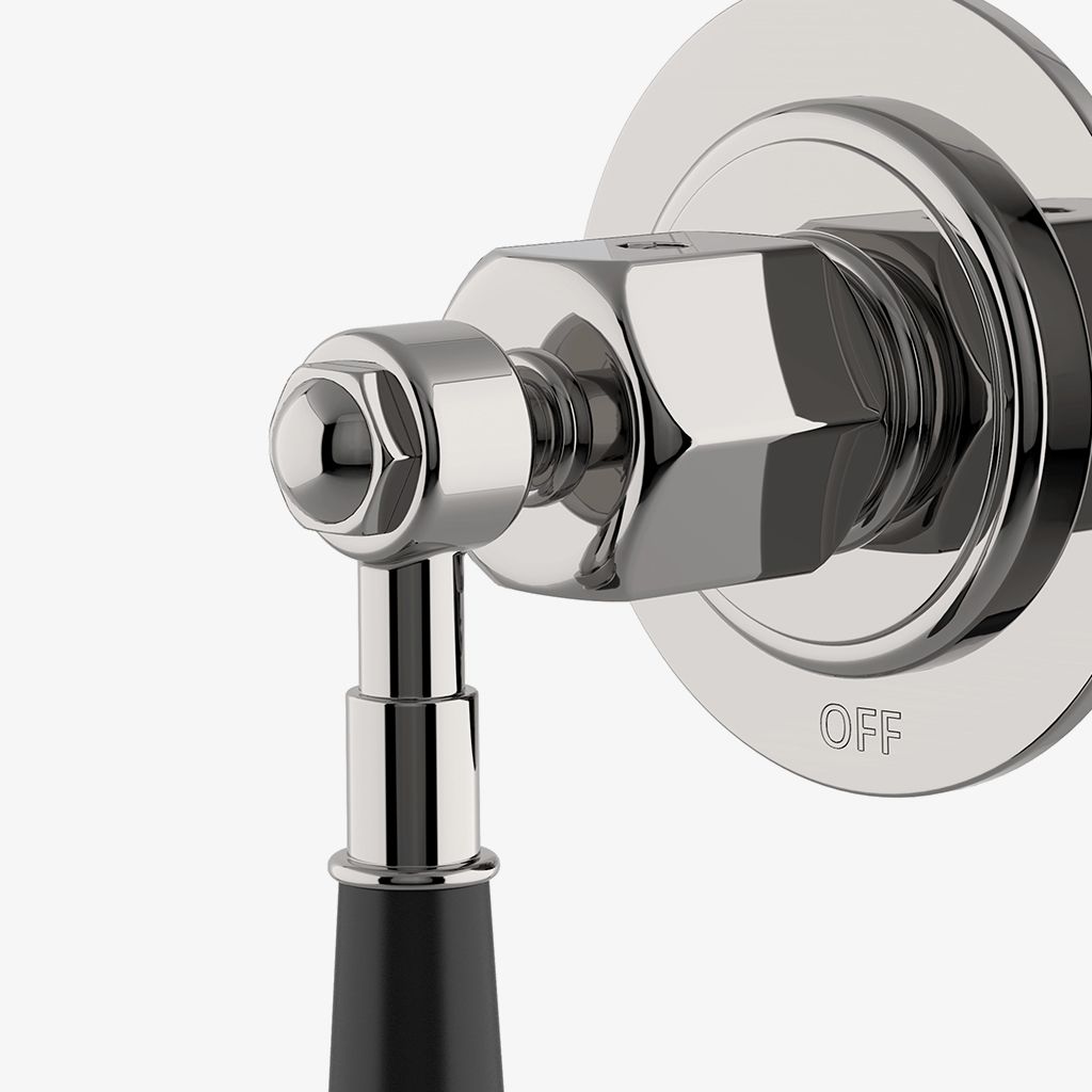 RG2T10 Облицовка двухходового термостатического переключающего клапана регулятора с черной ручкой Waterworks  - Вид №1