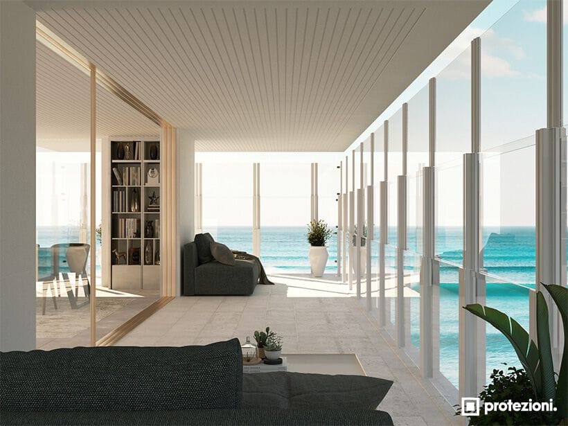 Телескопическая парапет с двумя или тремя панелями с фиксированным защитным стеклом Protezioni парео ARCH-00134631 - Вид №5