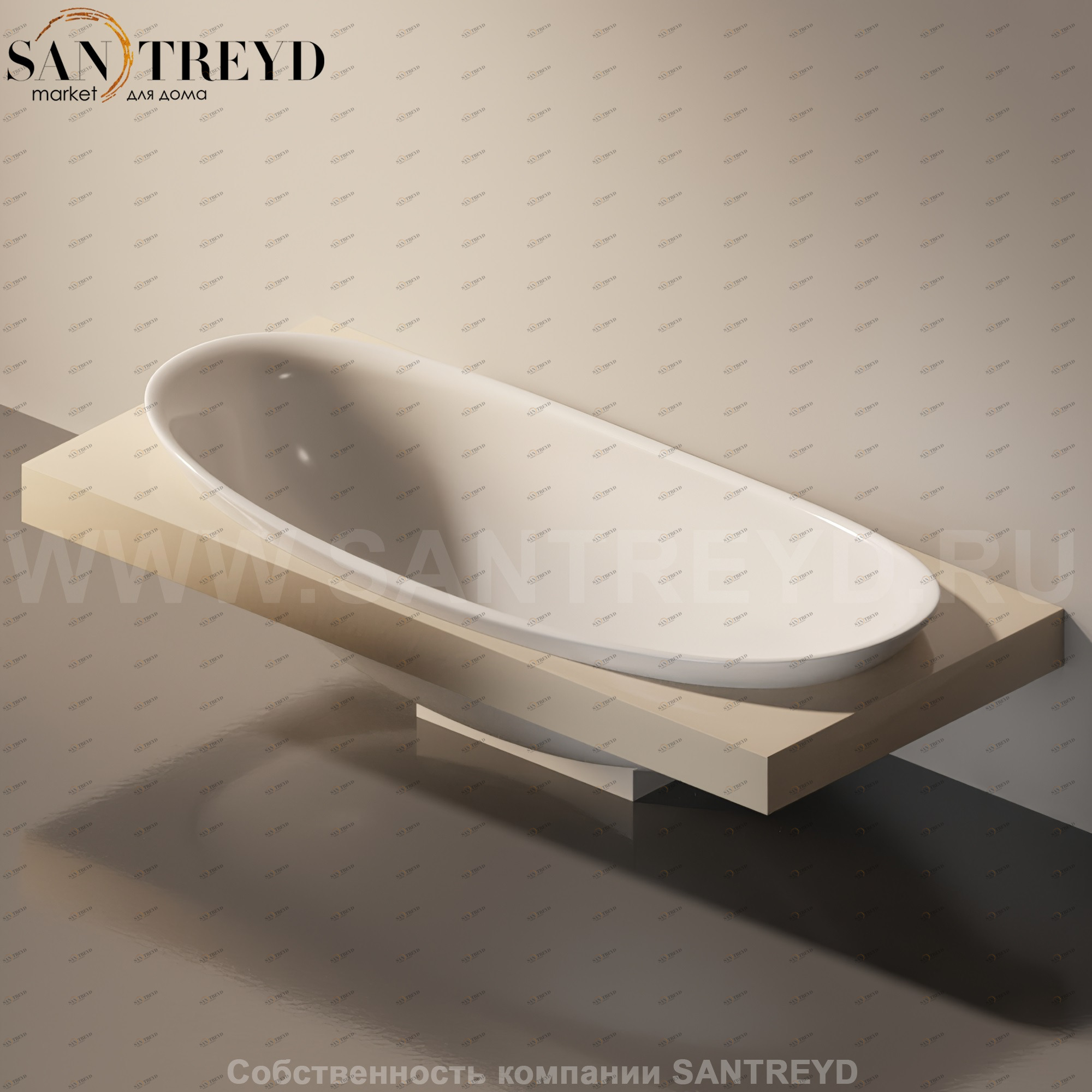 Flaminia IO e SI Столешница с отверстием под ванну бежевая IO84M1.1015 Ceramica Flaminia IO84M11015