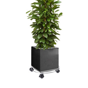 Подставка для цветов на колесах , D40, черный/хром LJPS0211 Public Steel Россия