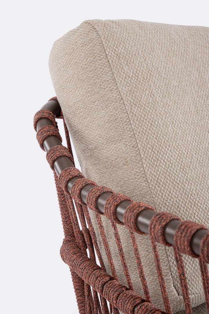 Веревочное и тканевое садовое кресло с подлокотниками BIZZOTTO Talaia ARCH-00134743 - Вид №4