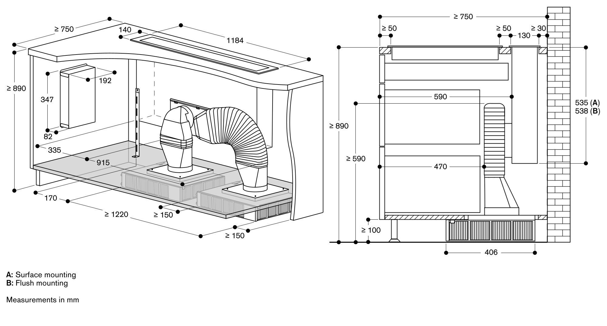 Вытяжной шкаф со встроенным освещением GAGGENAU серия 400 ARCH-00129523 - Вид №6
