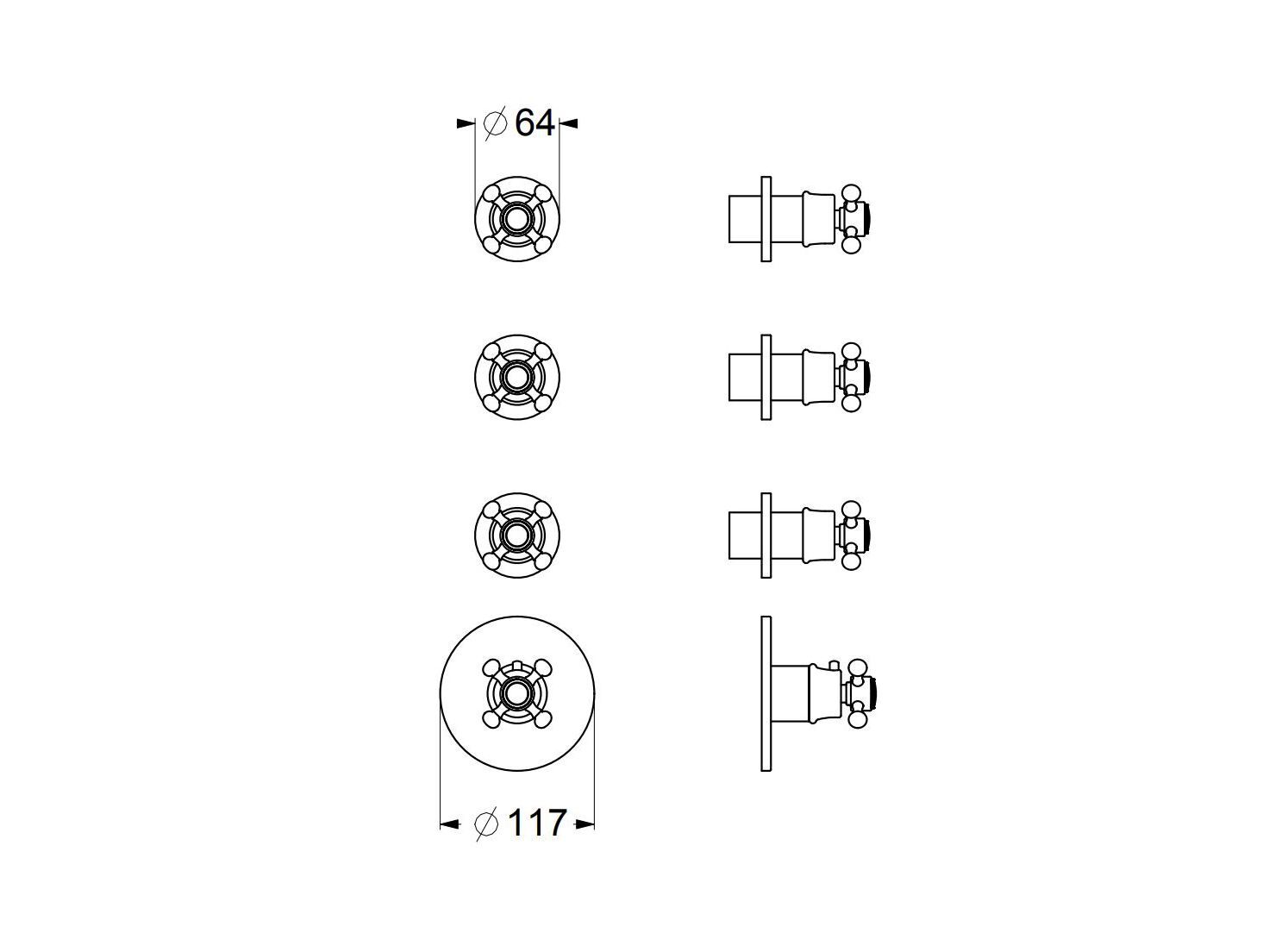 Термостатический смеситель для душа GUGLIELMI RUBINETTERIE классическая ARCH-00146516 - Вид №2