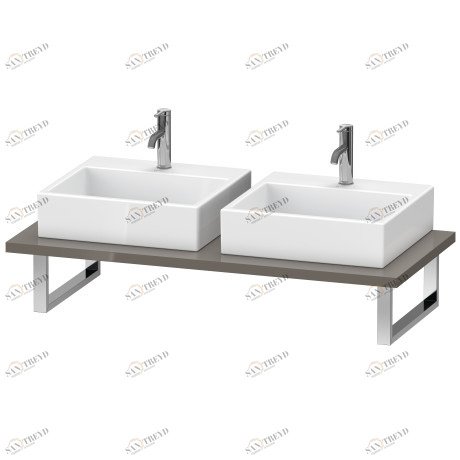 LC105C08989 Консоль для накладной и встраиваемой сверху раковины компакт, Толщина консоли 30 мм L-Cube #LC105C 480 мм Фланелево-серый глянцевый лак Duravit