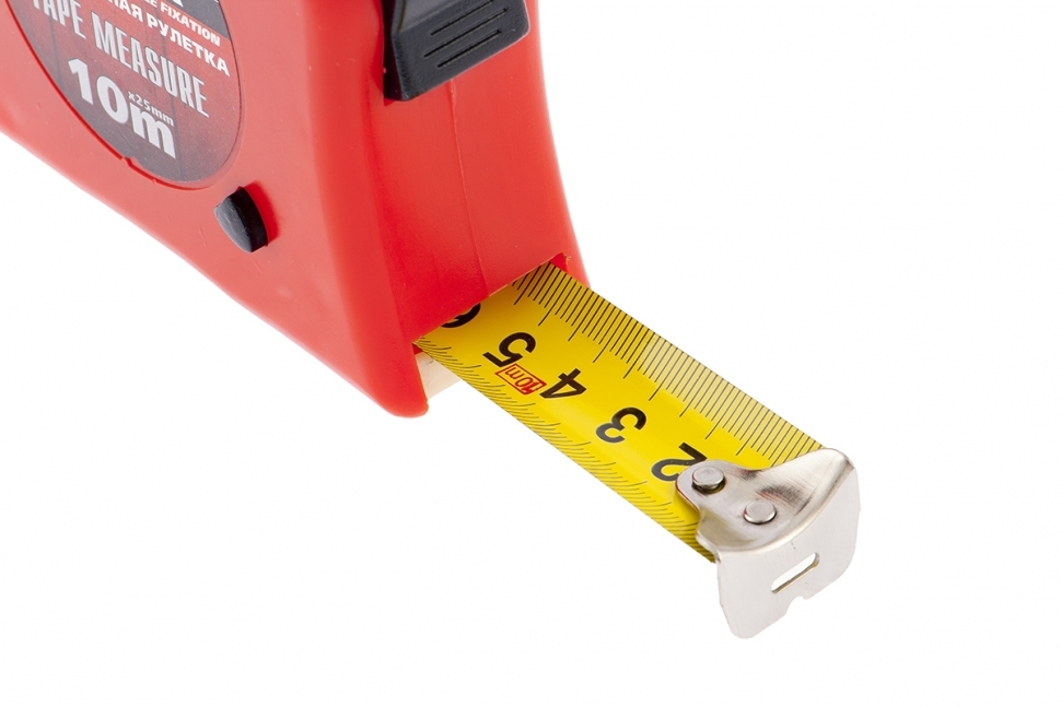 Рулетка Double fixation 10мх25мм обрезиненный корпус, двойная плавная фиксация Matrix 8203 - Вид №2