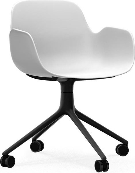 604979 Кресло Swivel 4W Черный Алюминий / Белый Normann Copenhagen Form