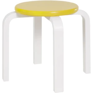 Табурет детский Ромашка 36x26x36 см дерево цвет бело-желтый