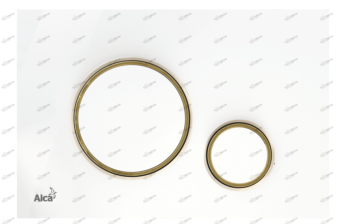 Кнопка управления для скрытых систем инсталляции, белый/золотой ALCAPLAST M775