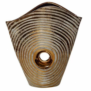 Ваза керамическая с отверстием золото 30,5 см GARDA DECOR - 033903 Золото