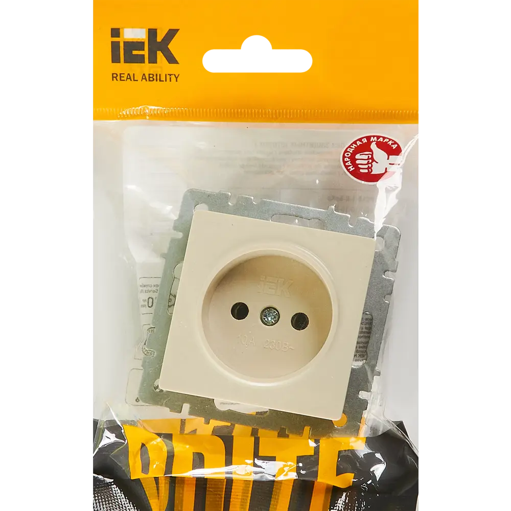 Розетка IEK Brite бежевая для внутреннего монтажа без заземления 87761510 STLM-1407408 - Вид №4