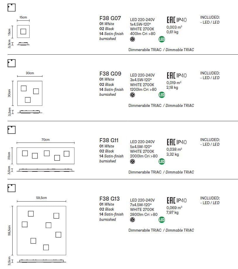 Алюминиевый светодиодный потолочный светильник Fabbian Квартал ARCH-00088310 - Вид №15