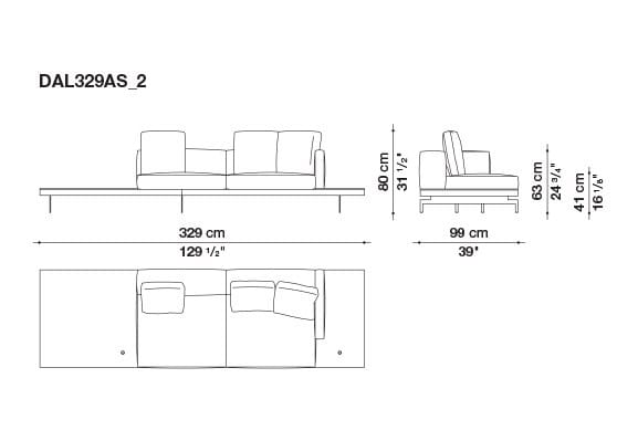3-местный тканевый диван с полуостровом B&B Italia док ARCH-00061121 - Вид №19