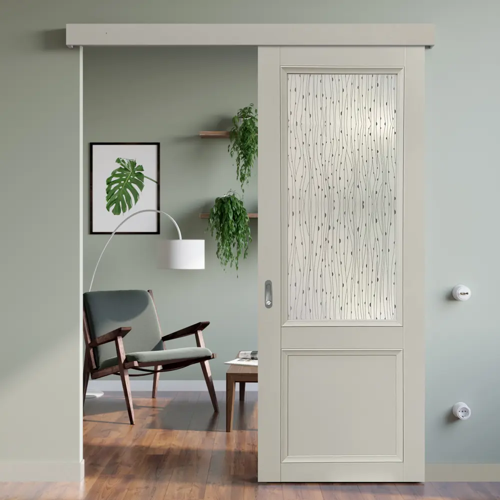 Комплект двери Рондо со стеклом 70x200 см Hardflex цвет серый жемчуг с добором 100 мм МАРИО РИОЛИ STLM-2007890 - Вид №3