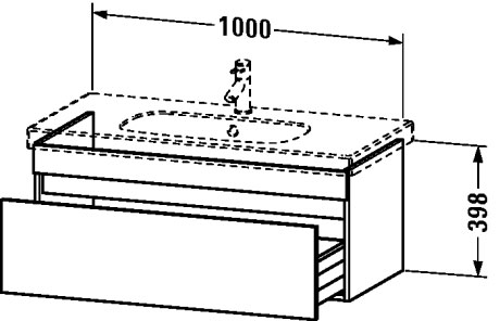 DS638507575 DuraStyle Тумбочка подвесная Лен, декор Duravit - Вид №1