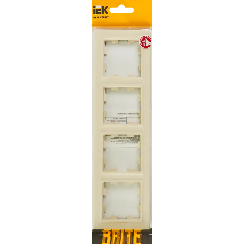 Рамка IEK Brite на 4 поста: стильное решение для электромонтажа в бежевом цвете 87761286 STLM-1104222 - Вид №3