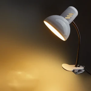 Рабочая лампа настольная Семь огней Эйр на прищепке 1 лампа Е27 цвет белый