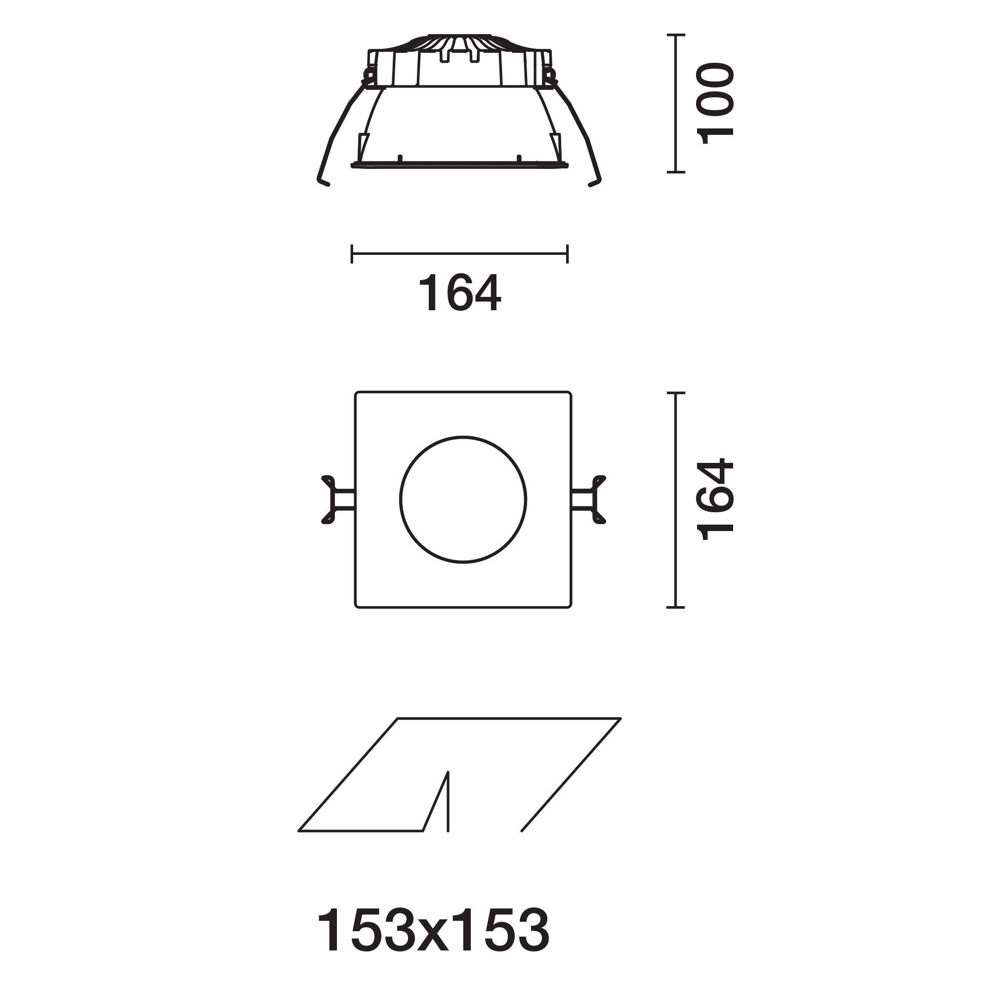 Заливка формы алюминия утопленный квадратный прожектор для столешницы iGuzzini Easy Space ARCH-00040639 - Вид №4
