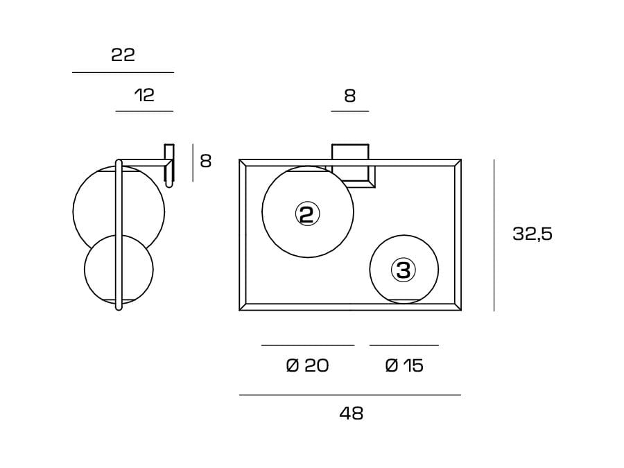 Стальной и стеклянный настенный светильник Miloox Buble ARCH-00019653 - Вид №2