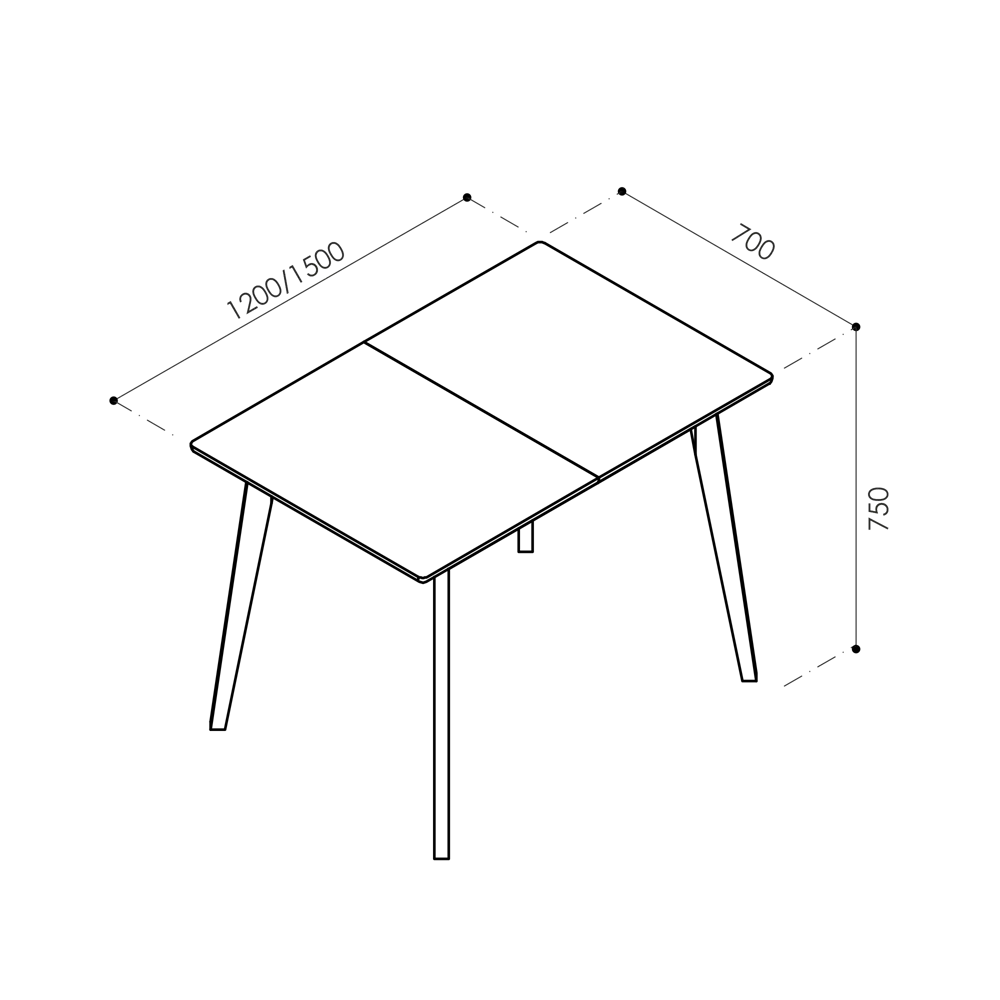 Кухонный стол раскладной Экомебель Корт 70x75x120 см, дерево орех 89399182 STLM-1512820 - Вид №15