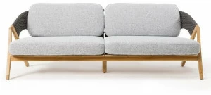 Ethimo 3-местный садовый диван из тика и плетеной веревки Knit