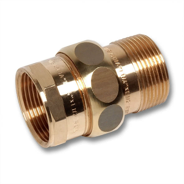 2223112R SANHA 223 сгон НР-ВР, латунь, с плоским уплотнением 11/2 мм  - Вид №1