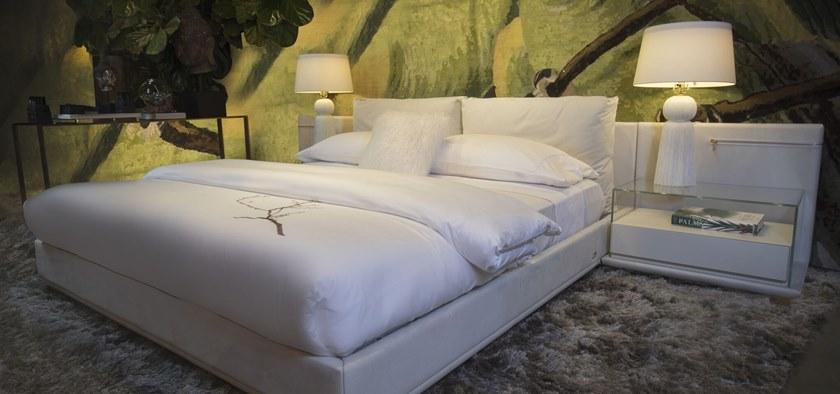 MORADA Кожаная кровать King size со встроенными прикроватными тумбочками Lampo Lampo bedfs - Вид №4