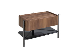 Прямоугольная прикроватная тумбочка из орехового дерева с ящиками