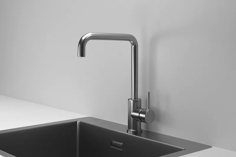 7110, СТАЛЬ САТИН, СМЕСИТЕЛЬ КУХОННЫЙ GRANULA Kitchen Space 7110-ST154