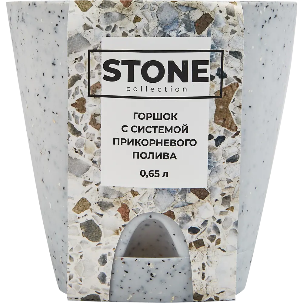 Горшок цветочный Ingreen Stone ø11 h10.7 см v0.65 л пластик серый STLM-2005732 - Вид №4