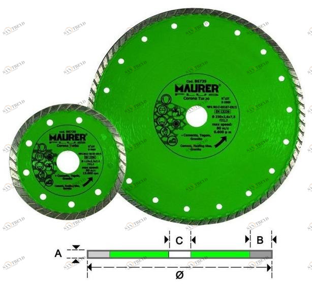 MAURER PLUS Алмазные диски для гранита, бетона и плитки sun-id-1479170