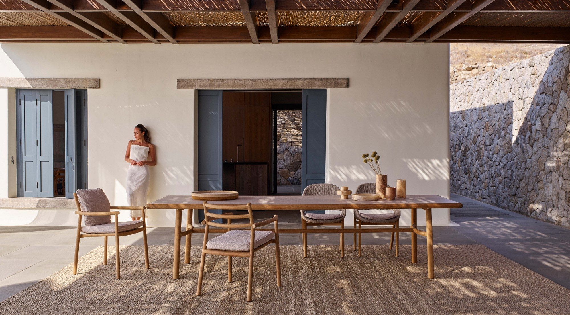 Прямоугольный стол из тикового дерева с керамической столешницей TRIBÙ Ukiyo ARCH-00084042 - Вид №4