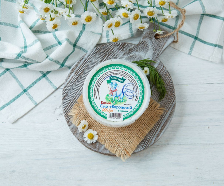 3544 Козий сыр творожный "Шевре" с укропом Вкусляндия  - Вид №1