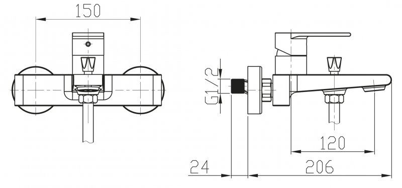 Смеситель для ванны и душа NOVA NOV-VASM-IN BELBAGNO  - Вид №1