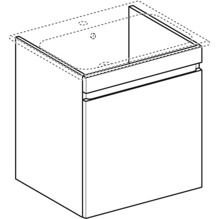 869555000 Шкафчик для встраиваемой раковины Geberit Renova Plan, с одним выдвижным и одним внутренним выдвижным ящиком Geberit  - Вид №20
