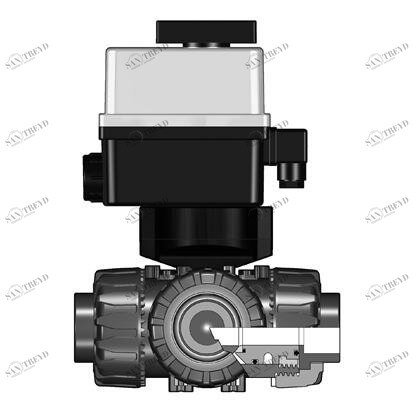 SANIT 527454020115050 3-ходовой шаровой кран ТКД, ПП, д 20 - 63 г, разъем для сварки термической сварки, Т-отверстие 