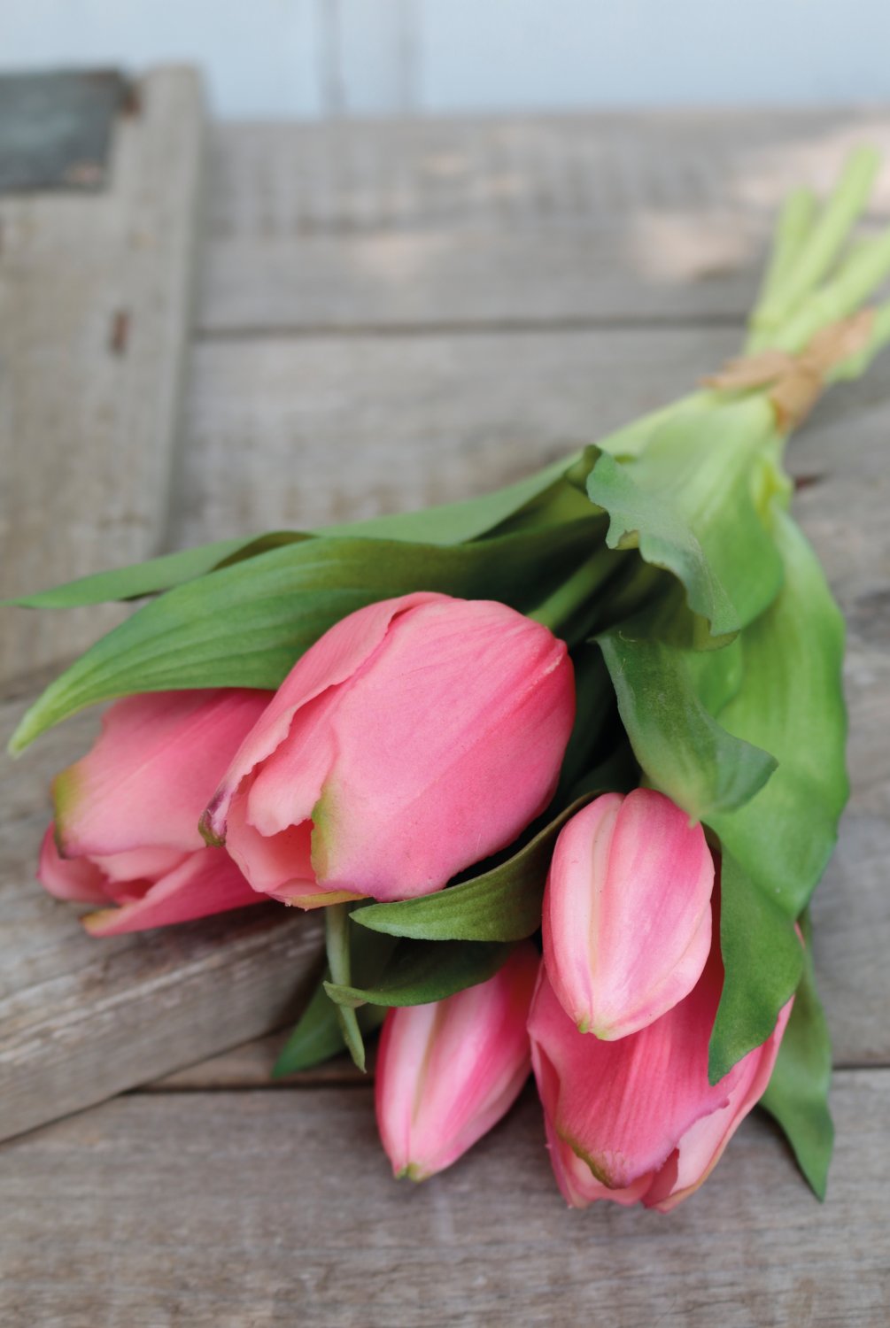 2941 515 a3 Букет искусственных тюльпанов, 5-кратный, 28 см, розовый H-andreas  - Вид №3