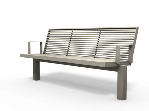 Скамья из нержавеющей стали с подлокотниками