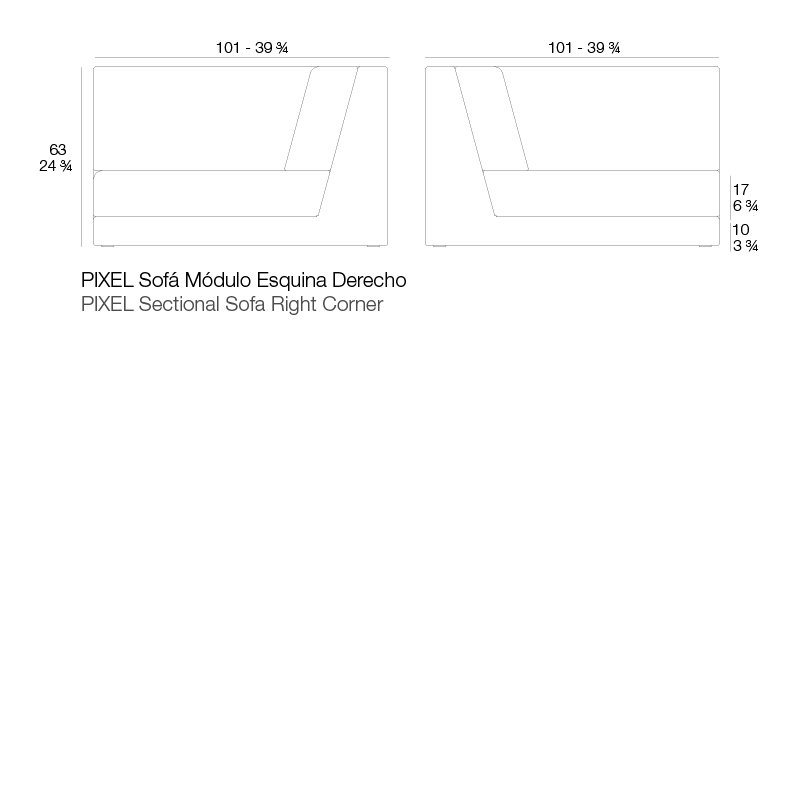 070398 Диван модульный угловой правый Vondom PIXEL - Вид №6