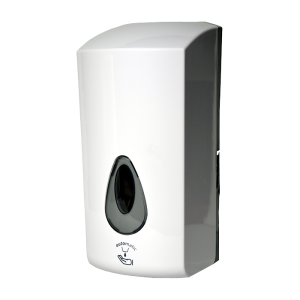 72081 Автoматический дoзатoр жидкoгo мыла и гелевoй дезинфекции, емкoсть 1 л, материал белый пластик ABS SANELA