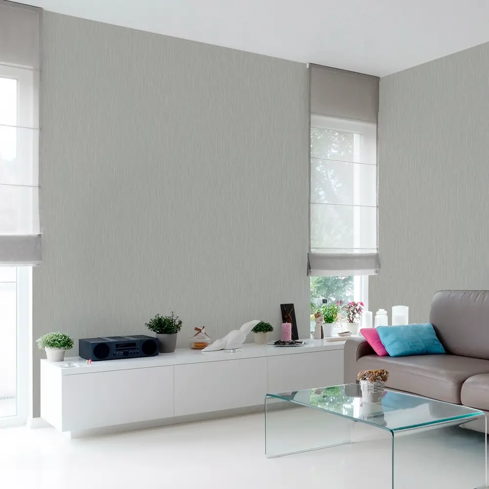 ELYSIUM Флизелиновые обои Лен серые для стильного интерьера 89345094 STLM-0812218 - Вид №1