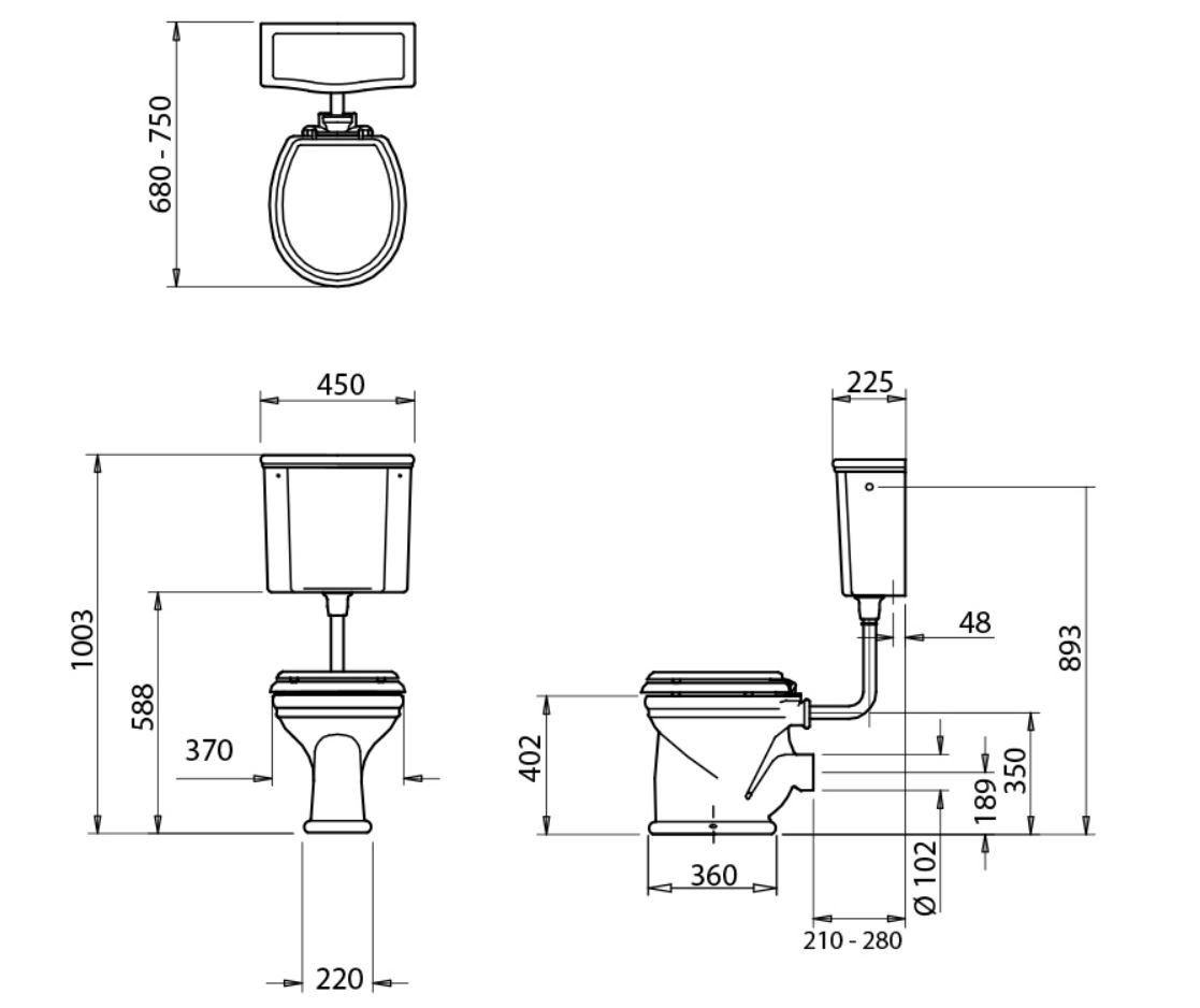 Напольный туалет с внешней кассетой Gentry Home Ковентри ARCH-00030874 - Вид №2