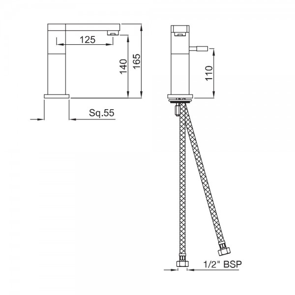 ANG-CHR-53011B Смеситель для раковины Artize Angelo Хром  - Вид №1
