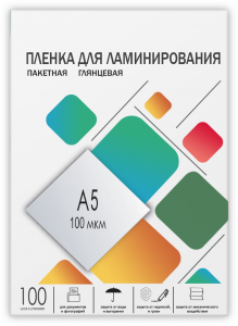 LPA5-100 Пленка для ламинирования a5, 154х216 (100 мкм) глянцевая 100шт, [] Гелеос