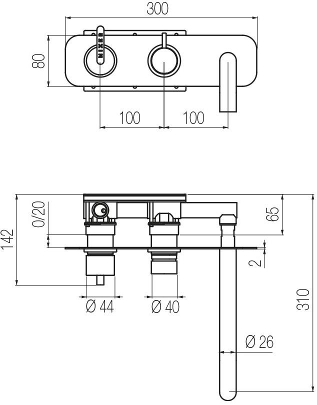 GEDA Смеситель для ванны настенный из латуни Koè Koe82 Santreyd - Вид №2