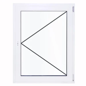 Окно пластиковое ПВХ Deceuninck одностворчатое 1200x800 мм (ВхШ) стекло 4 мм поворотное белый